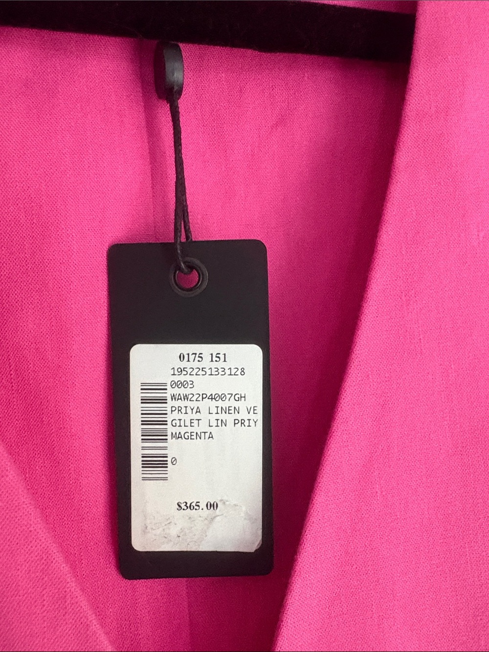 rag & bone fuchsia tailored vest - Picture 3 of 4